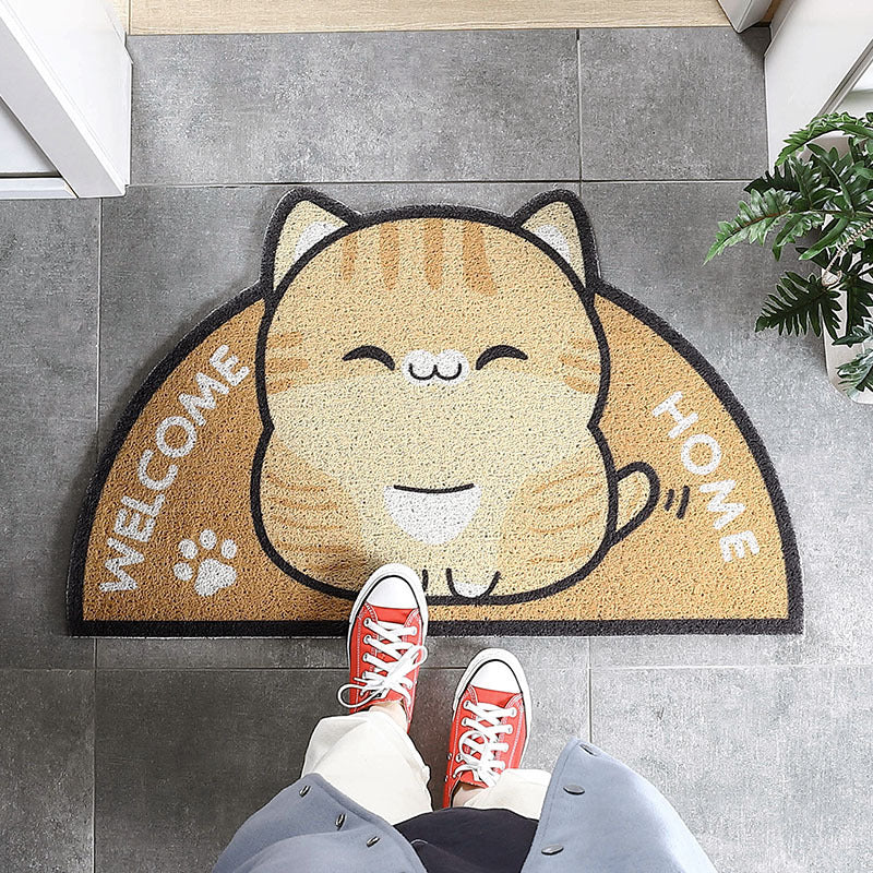 HKM-390867 Silk Circle PVC Entrance Door Mat for Porch and Home Décor