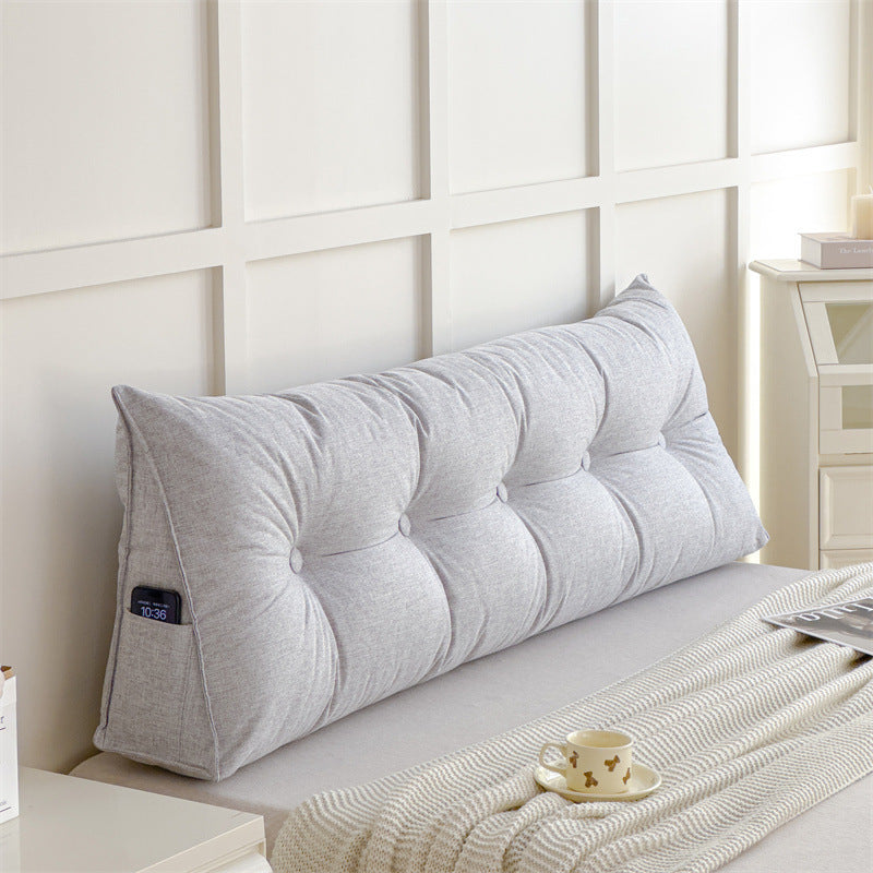 HKM-390867 Solid Color Cotton and Linen Cushion - Modern Soft Upholstery in Various Sizes