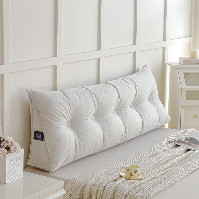 HKM-390867 Solid Color Cotton and Linen Cushion - Modern Soft Upholstery in Various Sizes