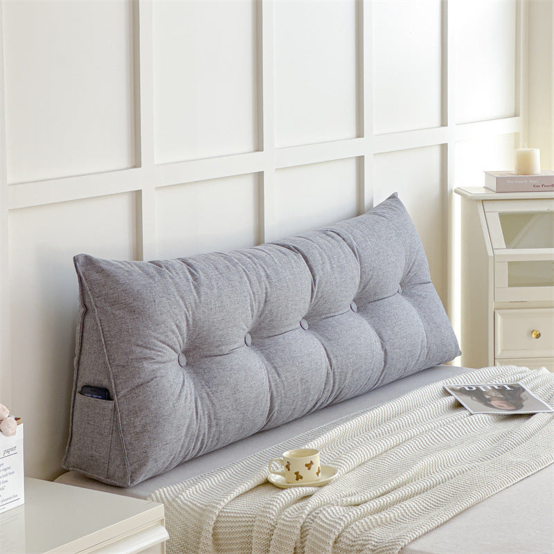 HKM-390867 Solid Color Cotton and Linen Cushion - Modern Soft Upholstery in Various Sizes