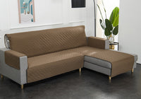 HKM-390931 Machine Washable Pet-Friendly Chaise Sofa Cover - Anti-Fouling Fabric in Gray for All Seasons