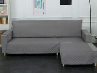 HKM-390931 Machine Washable Pet-Friendly Chaise Sofa Cover - Anti-Fouling Fabric in Gray for All Seasons