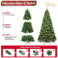 HKM-390995 Prelit PVC Christmas Tree in Sizes 5ft to 9ft with Durable Memory Wire
