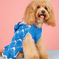 HKM-391123 Cute Winter Knit Hoodie for Small Dogs with Heart Design