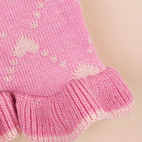 HKM-391123 Cute Winter Knit Hoodie for Small Dogs with Heart Design