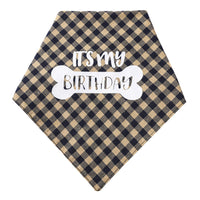 HKM-391187 Plaid Triangle Towel for Pets – Soft Polyester Cotton, 45x45x68 cm