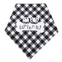 HKM-391187 Plaid Triangle Towel for Pets – Soft Polyester Cotton, 45x45x68 cm