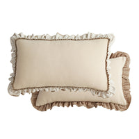HKM-391251 Pastoral British Style Striped Sofa Cushion - Cotton and Linen, Solid Color Options Available