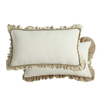 HKM-391251 Pastoral British Style Striped Sofa Cushion - Cotton and Linen, Solid Color Options Available