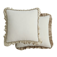 HKM-391251 Pastoral British Style Striped Sofa Cushion - Cotton and Linen, Solid Color Options Available
