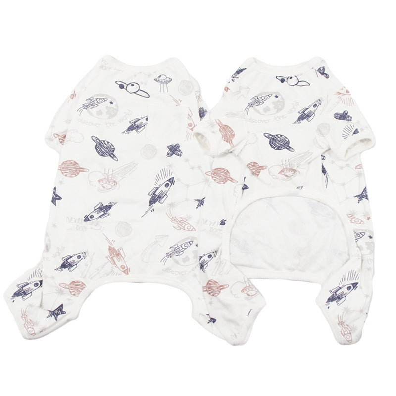 HKM-391379 Cozy Cotton Pajamas for Small to Medium Dogs - Autumn and Winter Pet Apparel