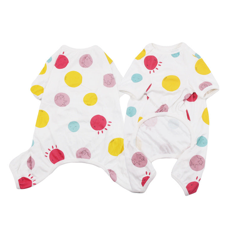 HKM-391379 Cozy Cotton Pajamas for Small to Medium Dogs - Autumn and Winter Pet Apparel