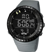 HKM-391379 Sports Electronic Waterproof Watch with Rubber Strap and Stainless Steel Buckle - 50M Water Resistance