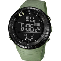 HKM-391379 Sports Electronic Waterproof Watch with Rubber Strap and Stainless Steel Buckle - 50M Water Resistance