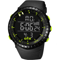 HKM-391379 Sports Electronic Waterproof Watch with Rubber Strap and Stainless Steel Buckle - 50M Water Resistance