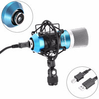HKM-391571 USB Condenser Microphone Kit with Adjustable Scissor Arm Stand, Shock Mount, and Anti-Wind Foam Cap for Recording and Broadcasting