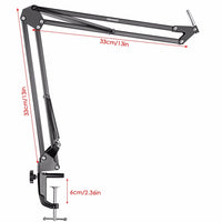 HKM-391571 USB Condenser Microphone Kit with Adjustable Scissor Arm Stand, Shock Mount, and Anti-Wind Foam Cap for Recording and Broadcasting