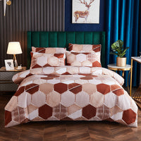 HKM-391699 Gradient Gilt Marble Double City Quilt Cover Set - Chemical Fiber, Reactive Print, Multiple Sizes Available