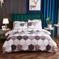 HKM-391699 Gradient Gilt Marble Double City Quilt Cover Set - Chemical Fiber, Reactive Print, Multiple Sizes Available