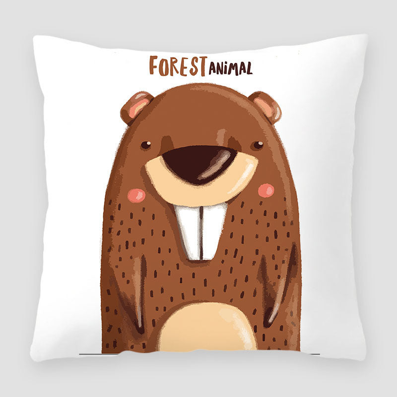 HKM-391827 Cartoon Peach Skin Velvet Cross Border Printing Pillow for Sofa and Living Room