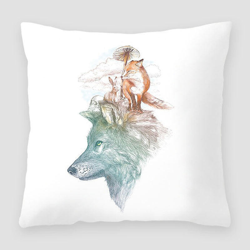 HKM-391827 Cartoon Peach Skin Velvet Cross Border Printing Pillow for Sofa and Living Room