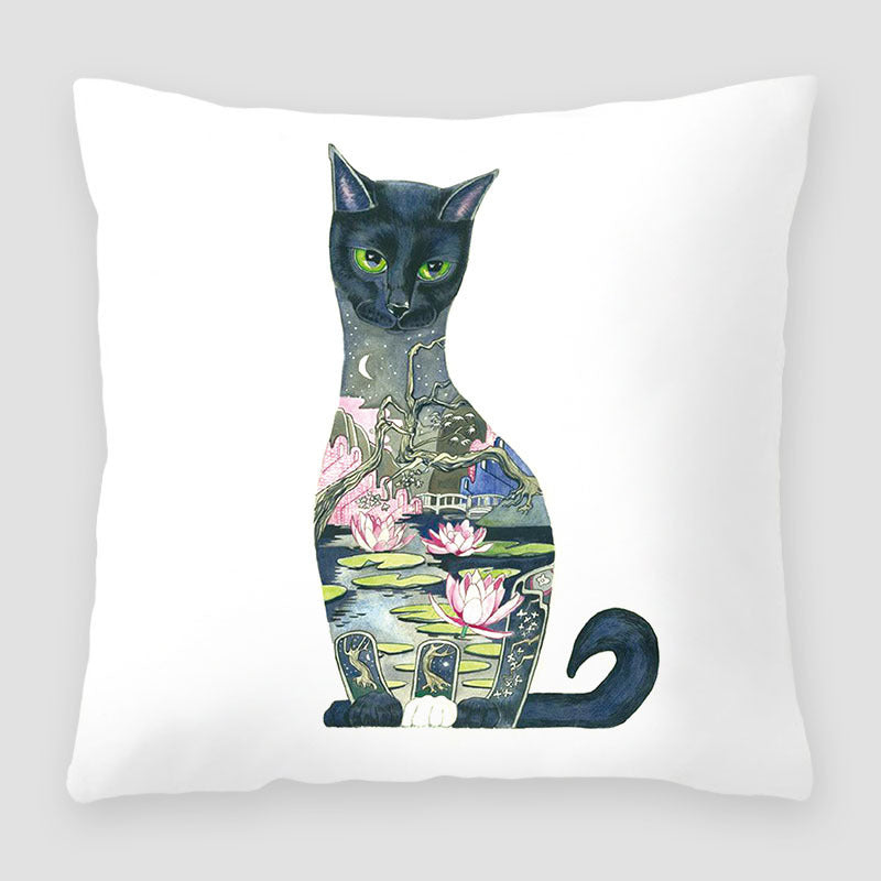 HKM-391827 Cartoon Peach Skin Velvet Cross Border Printing Pillow for Sofa and Living Room