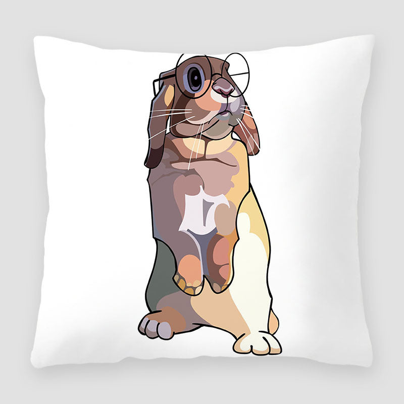 HKM-391827 Cartoon Peach Skin Velvet Cross Border Printing Pillow for Sofa and Living Room
