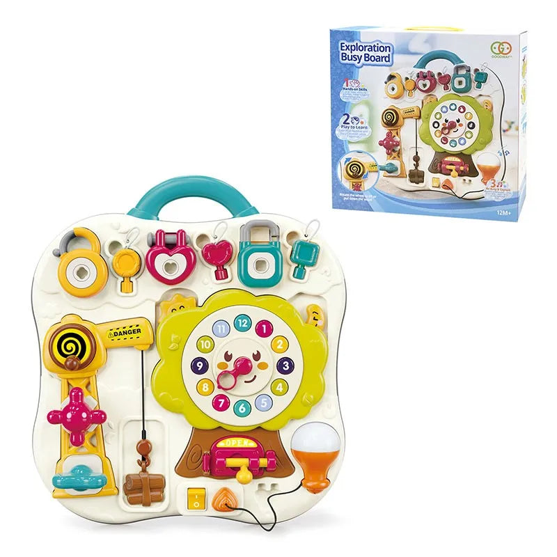 Montessori Toddler Busy Board - Sensory Articulating Toy for Early Learning and Development