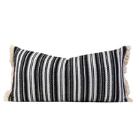 HKM-392019 Black and White Striped Jacquard Bedding Set for 1.5-1.8m Beds - Includes Blanket, Pillowcases, and Cushion Cover