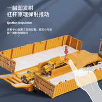 HKM-392019 Children's Engineering Container Truck Toy Set with Large Storage Parking Lot for Creative Play, Ages 2 and Up