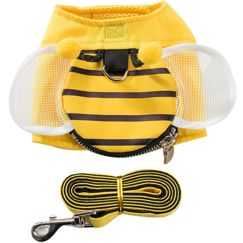 HKM-392211 Cute Bee Vest with Hand-Holding Rope - Mesh Design, Available in S, M, L, XL