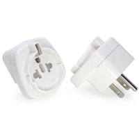 HKM-392275 U.S. to Europe and Germany Ground Adapter Plug with Round Feet - 10A 250V/125V, PC Material