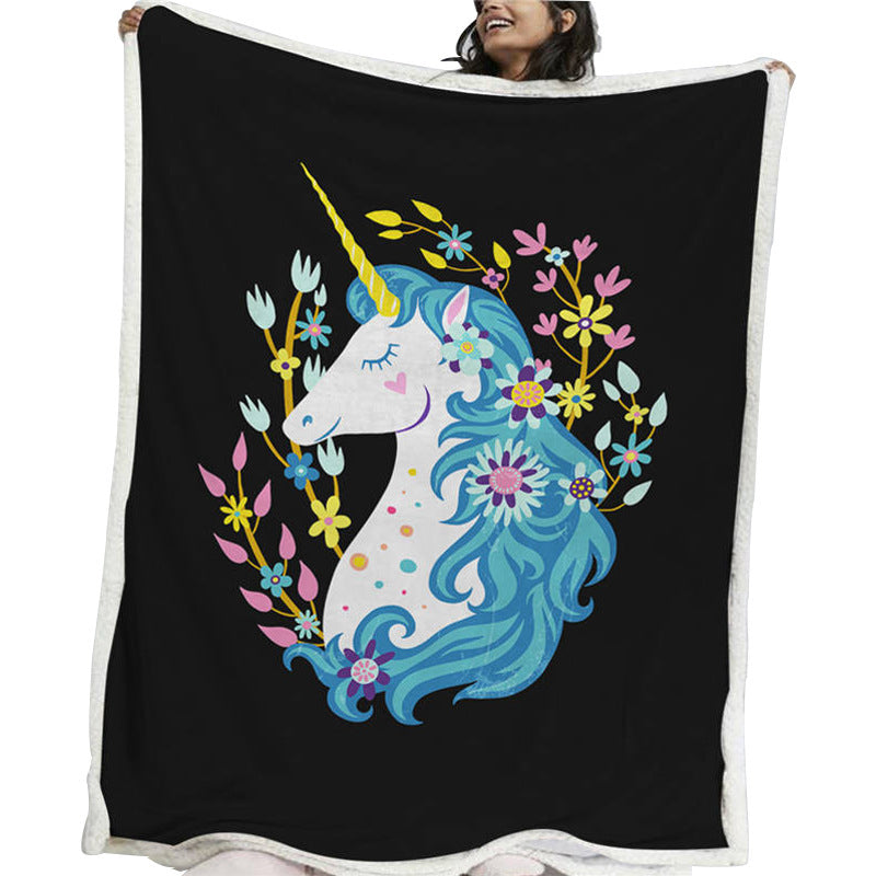 HKM-392339 Thickened Double-Layer Square Blanket with Geometric Pattern in Various Sizes and Colors