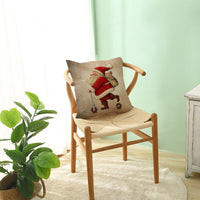 HKM-392403 Cartoon Pattern Christmas Pillowcase – 45x45cm Comfortable Linen Cushion Cover
