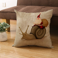 HKM-392403 Cartoon Pattern Christmas Pillowcase – 45x45cm Comfortable Linen Cushion Cover