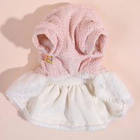 HKM-392467 Thick Wool Knitted Pet Skirt in Pink Fleece for Dogs