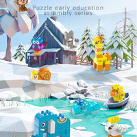 HKM-392595 Creative Animal Park Building Brick Sets - 20 Modular Construction Blocks for Kids 3+