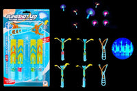 HKM-392659 LED Light Finger Rocket Flying Arrow Helicopter Toy for Ages 2 and Up - 4 Piece Set