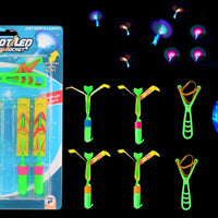 HKM-392659 LED Light Finger Rocket Flying Arrow Helicopter Toy for Ages 2 and Up - 4 Piece Set