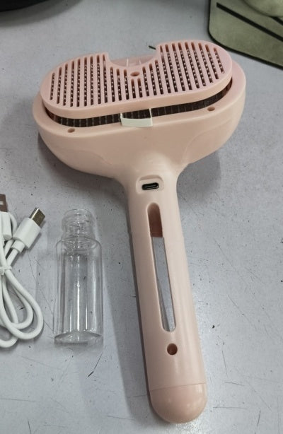 HKM-392723 Self-Cleaning Pet Grooming Brush with Integrated Mist Spray for Dogs and Cats