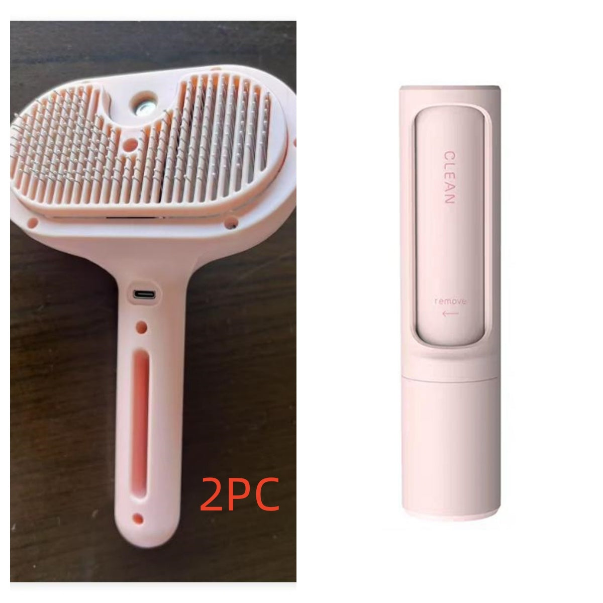 HKM-392723 Self-Cleaning Pet Grooming Brush with Integrated Mist Spray for Dogs and Cats