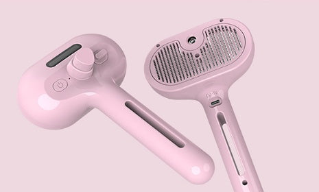 HKM-392723 Self-Cleaning Pet Grooming Brush with Integrated Mist Spray for Dogs and Cats