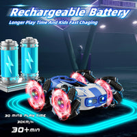 HKM-392979 4WD 2.4 GHz Double-Sided Rotating Remote Control Drift Stunt Car with LED Lights