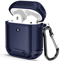 HKM-393043 Carbon Fiber Style AirPods Pro Case with Carabiner - Compatible with AirPods 1st & 2nd Generation