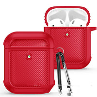 HKM-393043 Carbon Fiber Style AirPods Pro Case with Carabiner - Compatible with AirPods 1st & 2nd Generation