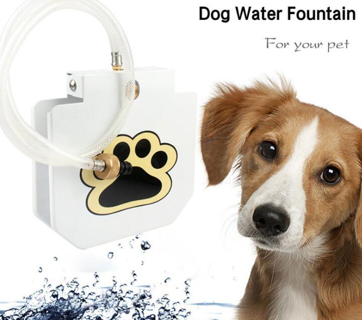 HKM-393043 Outdoor Dog Water Fountain with 41" Hose and Easy Press Paw Pad