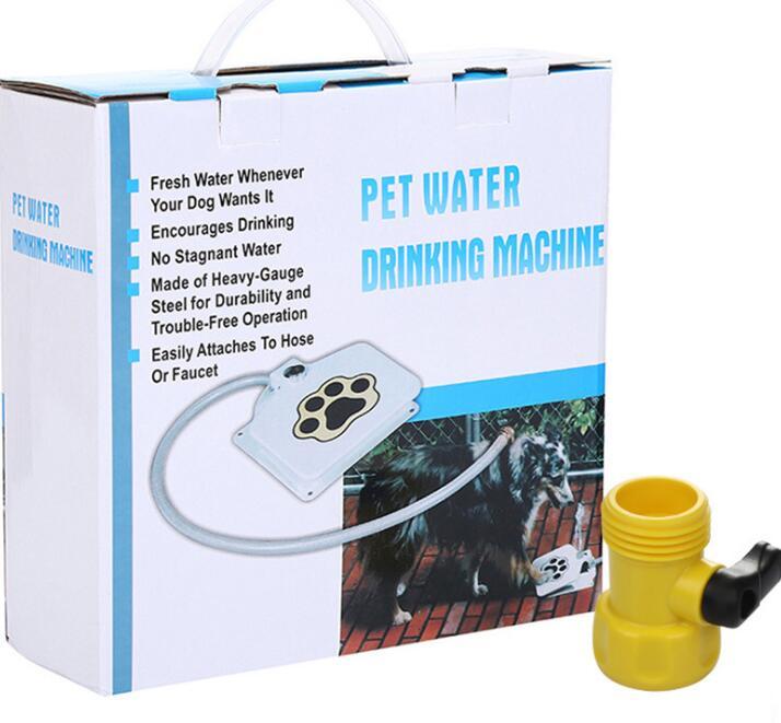 HKM-393043 Outdoor Dog Water Fountain with 41" Hose and Easy Press Paw Pad
