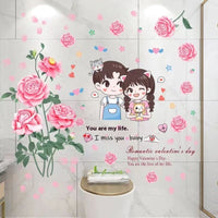 HKM-393107 Waterproof Cartoon Stickers for Bathroom Tile and Fish Tank Decoration - Cute Animal Designs