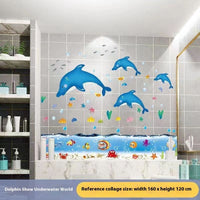 HKM-393107 Waterproof Cartoon Stickers for Bathroom Tile and Fish Tank Decoration - Cute Animal Designs
