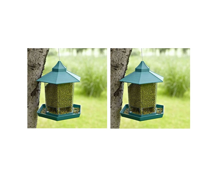 HKM-393107 Weatherproof Outdoor Hanging Bird Feeder for Balconies - Plastic, 7.5 x 20 x 24cm